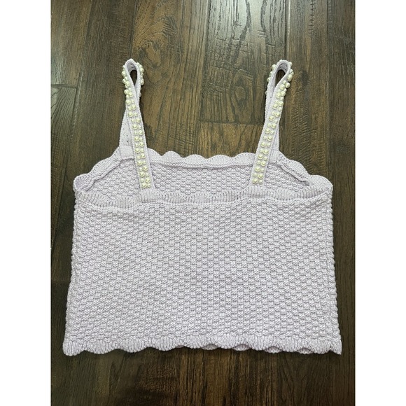 House Of Harlow 1960 S Cropped Knit Top Sweater Pearl‎ Straps Cottage Core Fairy - Picture 11 of 11